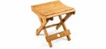 Urforestic Bamboo Foldable - Shower Bench with Footrest