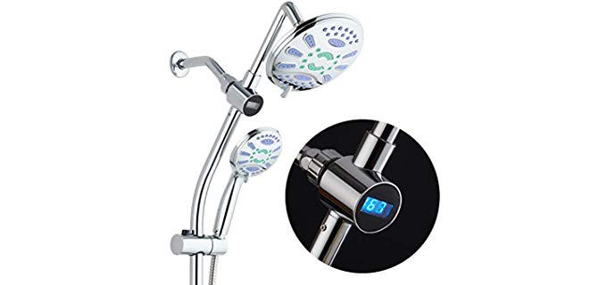Spa Station Drill-Free - 34 Inch Shower Head with Handheld Combo