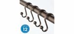 iDesign Bronze - Axis Metal Shower Curtain Hooks