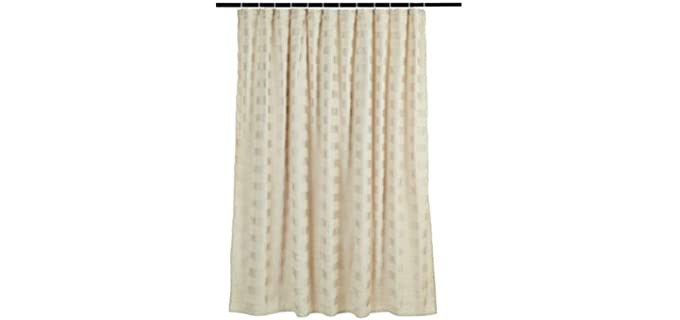AmazonBasics Beige - Pleated Shower Curtain
