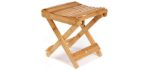 ETechmart Folding - Wooden Shower Bench Seat