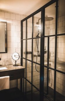 wooden doors shower