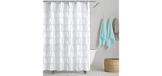 Reisen Long - Sheer White Ruffle Shower Curtain