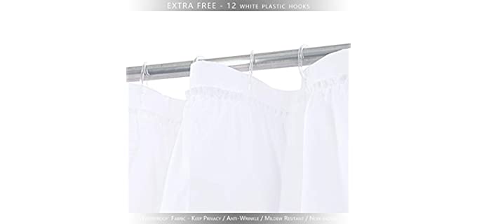 White Ruffle Shower Curtain (September - 2021) - Shower Inspire