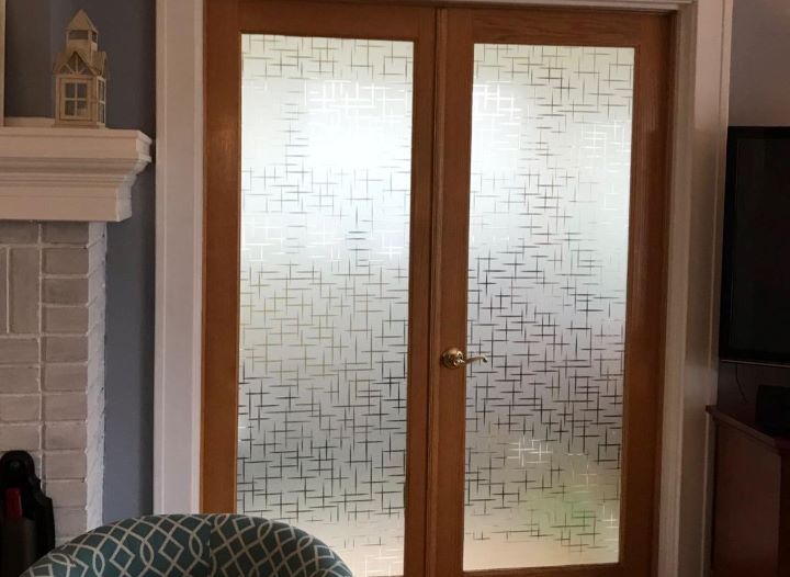 Confirming how easy to install the frosted glass film for shower doors