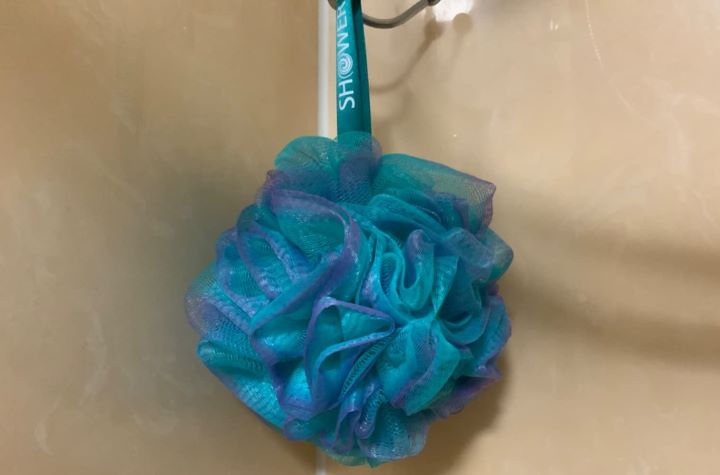 Having the smooth shower sponge from Shower Bouquet