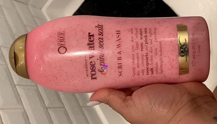 Using the great-smelling body wash from OGX