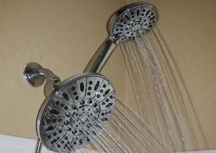Confirming how easy to install the AquaDance dual shower head