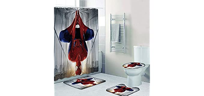 Stayhousi 3-D Print - Spiderman Shower Curtain