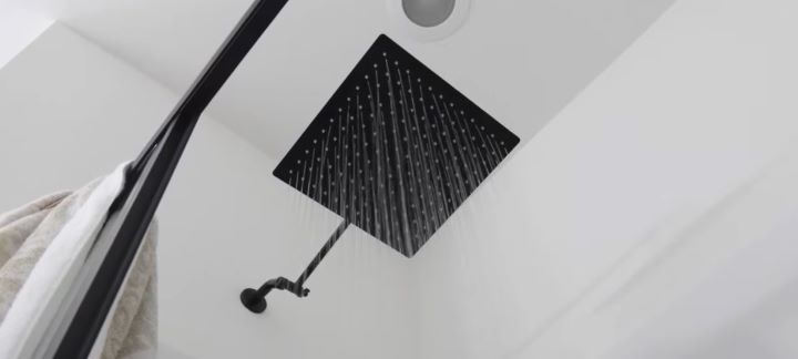 Inspecting the features of the waterfall shower head