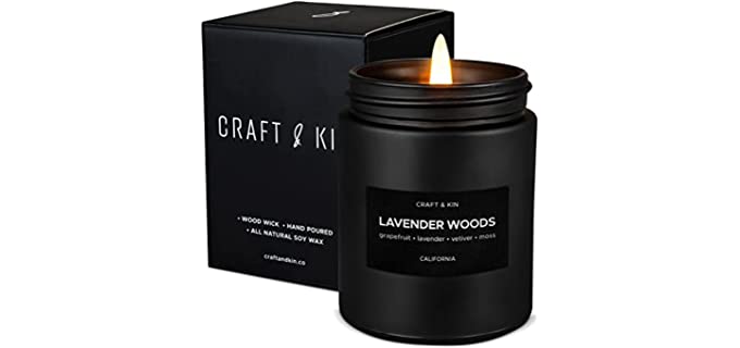 Craft and Kin Lavender Wood - Scented Candle