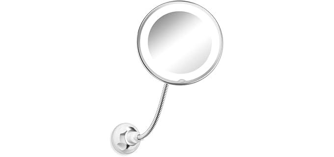 Brightown 360° Swivel - Portable LED Magnifying Makeup Shower Mirror