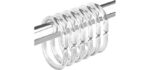 Amazer Clear - Lightweight Rustproof C-Shape Plastic Shower Curtain Rings