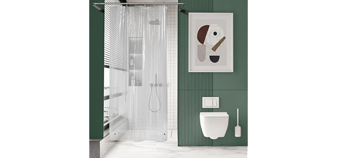 AmazerBath Liner - Clear Waterproof PEVA Shower Curtain Liner