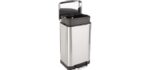 Amazon Basics Rectangular - Stainless Steel Shower Trash Can with Soft-Close Lid