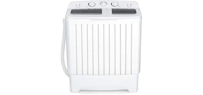 Costway 24961-CYPE - Compact Twin Tub Washer for Bathroom Spaces