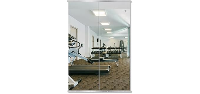 Tempered Frameless - Large Frameless Tempered Glass Gym Mirror