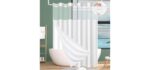 Fadoty No Hook - No Hook Shower Curtain with Snap Liner