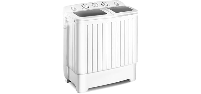 Giantex GX10771GR-PF - Portable Twin Tub Washer for Shower Spaces