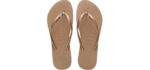 Havaianas Slim Crystal - Swarovski Crystal Accent Slim Waterproof Shower Flip-Flops