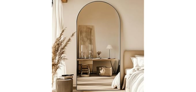 Homsion Oversized - Arched Full-Length Mirror with Aluminum Frame