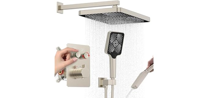 Iriber Thermostatic - Rainfall Shower with Push-Button Diverter