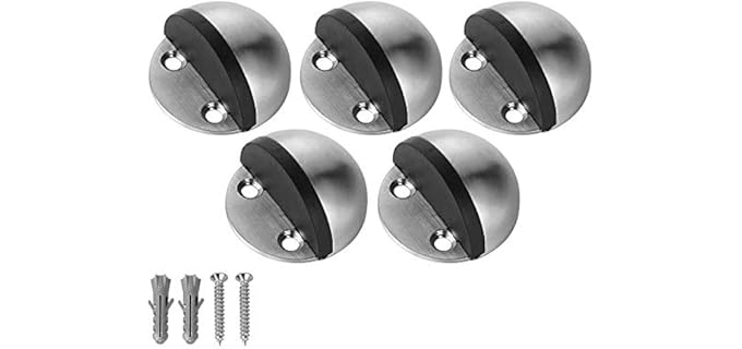 JQK DSB3-BN-P5 - Sound Dampening Brushed Stainless Steel Shower Door Stoppers
