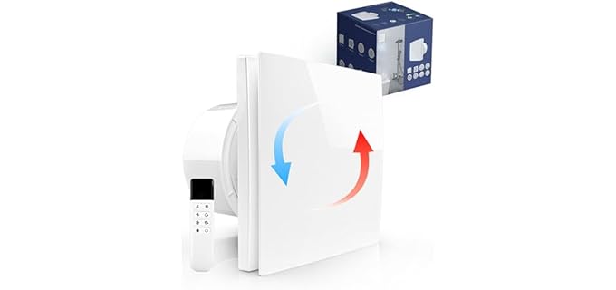 Kcventsair Glass/Wall - Quiet Wall-Mounted Bathroom Exhaust Fan with Remote