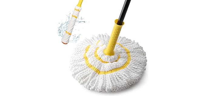KeFanta  - Durable Self-Wringing Twist Mop with Scrub Pad