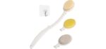 LFJ Sponge Brush Set - Shower Gentle Sponge Brush with 3 Interchangeable Heads