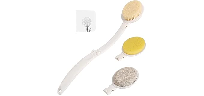 LFJ Sponge Brush Set - Shower Gentle Sponge Brush with 3 Interchangeable Heads
