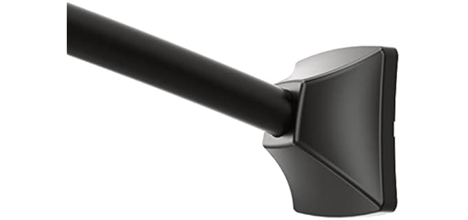 Moen Permanent - Matte Black Curved Permanent Shower Curtain Rod