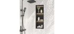 Neohomee 12V SELV Safe - Matte Black 3-Tier LED Wall-Mounted Shower Niche