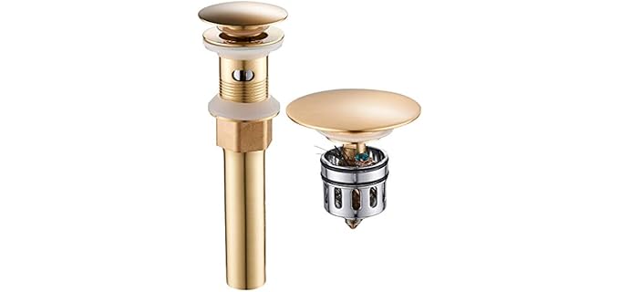 Regalmix RWF083F - Brushed Brass Pop-Up Bathroom Sink Drain Stopper