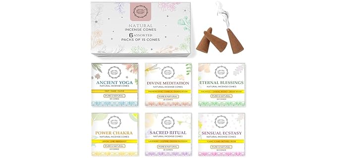Raajsee Organic - 90 Organic Incense Cones with Mixed Scents