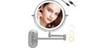 Tushengtu 8CB-N10X - Rechargeable Wall-Mounted Lighted Makeup Mirror