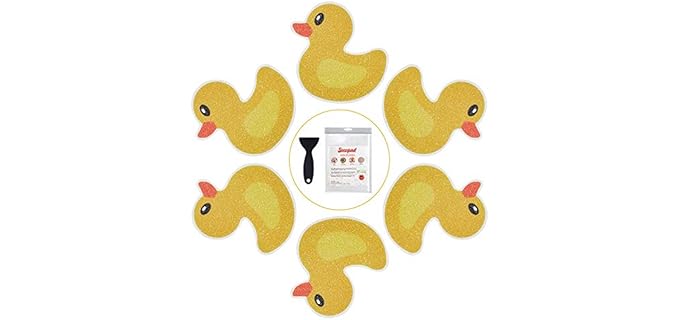 Secopad Cute Duck Decal Treads - Non-Slip Bathtub Stickers for Shower Floors & Bathtubs