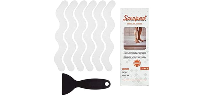 Secopad USA Patented - Anti-Slip Shower & Bathtub Adhesive Safety Stickers