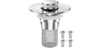 TopmeiUP Q5002 - Pop-Up Sink Stopper with Removable Hair Catcher