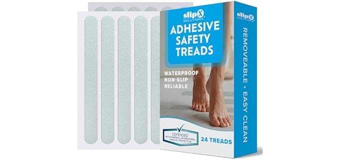SlipX Solutions Adhesive Safety Treads - Clear Adhesive Reliable Non-Slip Grip for Bath & Shower