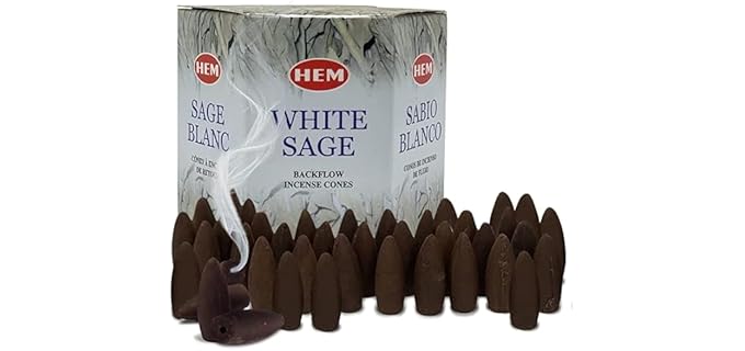 Trumiri HEM - White Sage Backflow Incense Cones