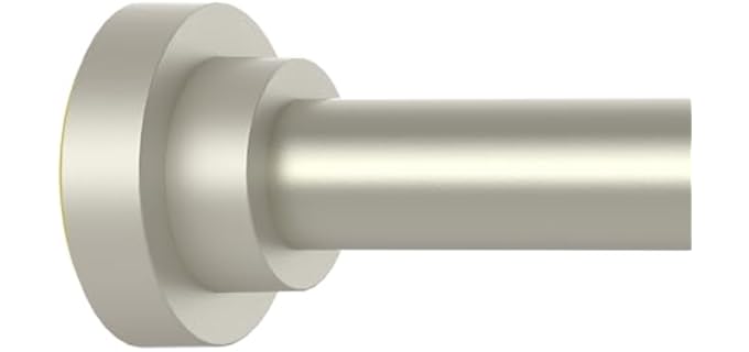 Thestoa Brushed Nickel - Durable Adjustable Brushed Nickel Shower Rod