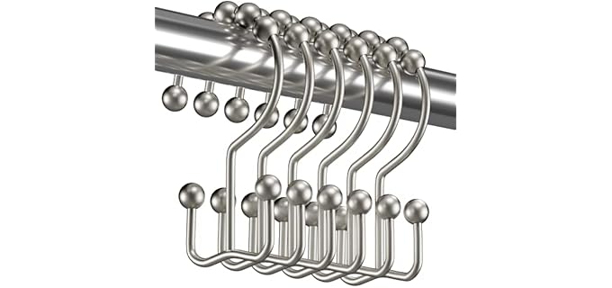 Titanker Double Glide - Smooth Roller Glide Shower Hooks