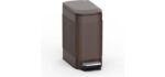 TrashAid Slim - Slim Stainless Shower Trash Can with Soft-Close Lid