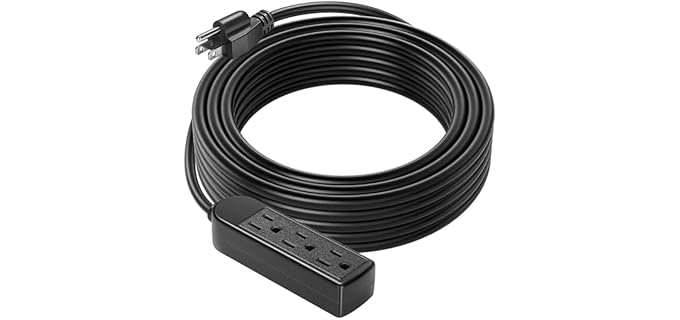 Vivosun 15A 14 AWG - Heavy Duty 50FT 3-Outlet Extension Cord