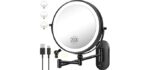 Vpu Dimmable - Wall Mounted Dimmable Shower Makeup Mirror