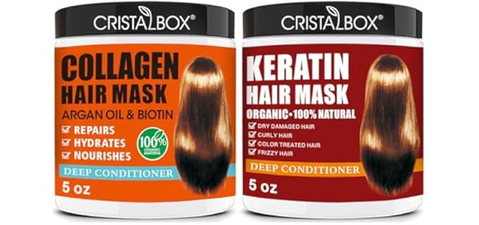 Cristalbox Organic - Dual Collagen & Keratin Repair Hair Masks