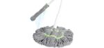 Boomjoy Long Handled - Self-wringing mop with microfiber head and scrub pad