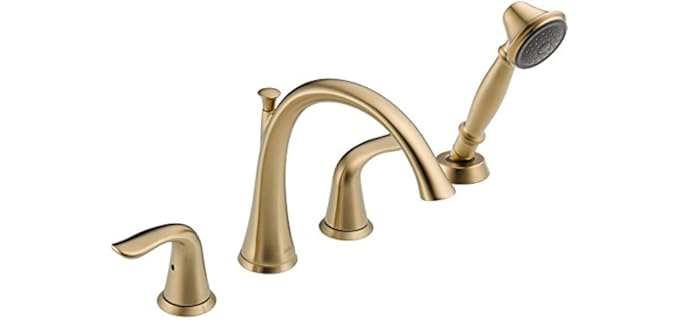 Delta T4738-CZ - Elegant Roman Tub Faucet with Handshower