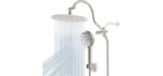 Hibbent All Metal - Durable Rainfall & Handheld Shower Combo